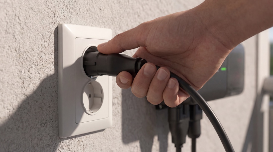 Plugging the system into a wall outlet